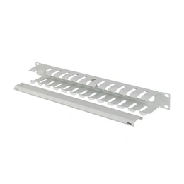 Lanberg kábelrendező (19", 1U, levehető fedél, átvezető nyílás, 70mm mély, szürke)