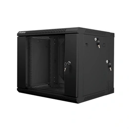 Lanberg kétrészes fali rackszekrény (19", 9U, lapraszerelt, 600 mm mély, 600x600, fekete)