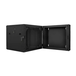 Lanberg kétrészes fali rackszekrény (19", 9U, lapraszerelt, 600 mm mély, 600x600, fekete)