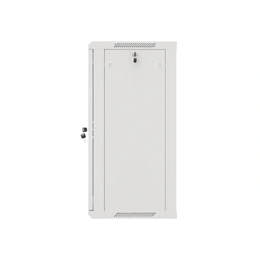 Lanberg rackszekrény (19", 18U, fali, 600x450 mm, lapraszerelt, edzett üveg ajtó, szürke)
