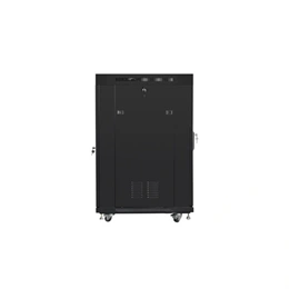 Lanberg rackszekrény (19", 22U, 600x800 mm, szabadon álló, üvegajtó, lapraszerelt, LCD kijelző, fekete)