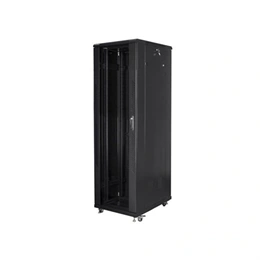 Lanberg rackszekrény (19", 42U, szabadon álló, 600x1000 mm, lapraszerelt, 920 mm mély, fekete)