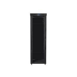 Lanberg rackszekrény (19", 47U, szabadon álló, 800x1000 mm, üvegajtó, lapraszerelt, LCD kijelző, fekete)