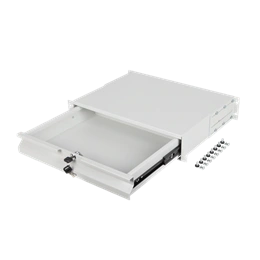 Lanberg rackszekrény fiók (19", 2U, 483x360 mm, 90 kg, 4-pontos, szürke)