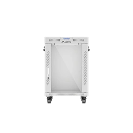 Lanberg szabadon álló rackszekrény (19", 15U, 600 mm mély, edzett üveg ajtó, lapraszerelt, LCD kijelző, szürke)