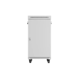 Lanberg szabadon álló rackszekrény (19", 22U, 600x800 mm, edzett üveg ajtó, lapraszerelt, LCD kijelző, szürke)