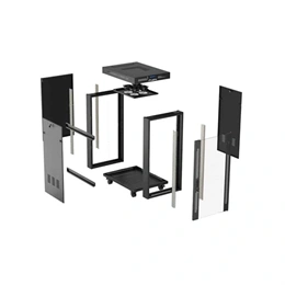 Lanberg szabadon álló rackszekrény (19", 24U, 600x800 mm, üvegajtó, lapraszerelt, LCD, fekete)