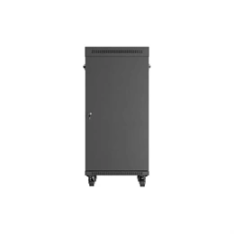 Lanberg szabadon álló rackszekrény (19", 24U, 600x800 mm, üvegajtó, lapraszerelt, LCD, fekete)