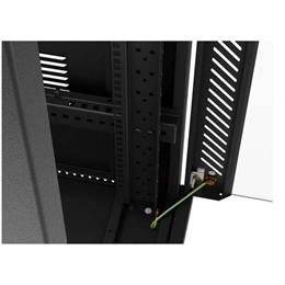 Lanberg szabadon álló rackszekrény (19", 32U, 600x1000 mm, üvegajtó, lapraszerelt, LCD, fekete)