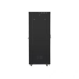 Lanberg szabadon álló rackszekrény (19", 42U, 800x1000 mm, perforált ajtó, lapraszerelt, LCD kijelző, fekete)