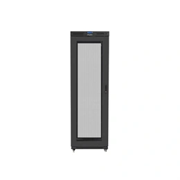 Lanberg szabadon álló rackszekrény (19", 47U, 800x1000 mm, perforált ajtó, lapraszerelt, LCD kijelző, fekete)
