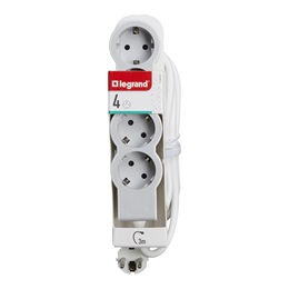 Legrand Elosztósor Standard 4x2P+F túlfeszültségvédő elosztó (4 aljzat, 3 m, fehér-szürke)
