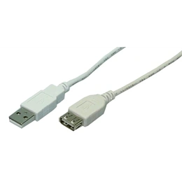 LogiLink USB-A 2.0 hosszabbító kábel (M/F, 3 m, szürke)