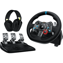 Logitech G29 Driving Force kormány + G435 vezeték nélküli headset (PS3/PS4/PS5/PC, USB, force feedback, pedálok, fekete)
