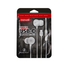 Maxell IN-BAX fülhallgató (USB-C, vezetékes, mikrofon, sztereó, fehér)
