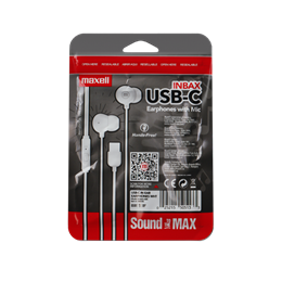 Maxell IN-BAX fülhallgató (USB-C, vezetékes, mikrofon, sztereó, fehér)