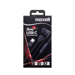 Maxell eb10 bass13 USB-C fülhallgató (in-ear, mikrofon, sztereo, fekete)
