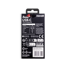 Maxell eb10 bass13 USB-C fülhallgató (in-ear, mikrofon, sztereo, fekete)