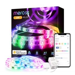 Meross MSL320 okos LED szalag (wifi, Bluetooth, mobil vezérlés, hangvezérlés, méretre vágható, 10 m, színes)