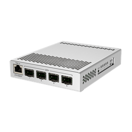 MikroTik CRS305-1G-4S+IN switch (1x 1GbE, 4x 10Gb SFP+, asztali, menedzselhető, webes, 512MB RAM, 16MB flash)