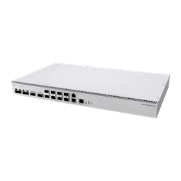 MikroTik CRS812 DDQ rackbe szerelhető switch (8×50G SFP56, 2×200G QSFP56, 2×400G QSFP56-DD, 2×10G Ethernet)