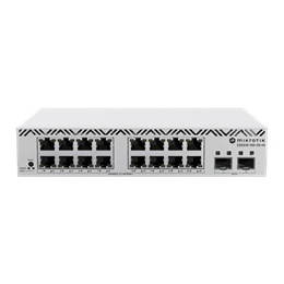 MikroTik CSS318-16G-2S+IN 16-port Gigabit switch (2x SFP+ 10G, 16x 10/100/1000, SwOS, passzív hűtés, 13W, IP20)