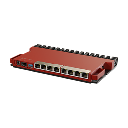 MikroTik L009UiGS-RM vezetékes router (8 x 1000 Mbps LAN, 1 x 2500 Mbps SFP, 512 MB RAM, 128 MB NAND, RouterOS v7, belté