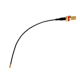 MikroTik U.FL-SMA pigtail LTE kártyához (U.FL-SMA, SMA aljzat, egyenes-egyenes, arany érintkezők, fekete)