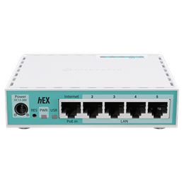 MikroTik hEX refresh E50UG vezetékes router (5x1000 Mbps, beltéri, 512 MB RAM, 128 MB NAND, RouterOS v7)