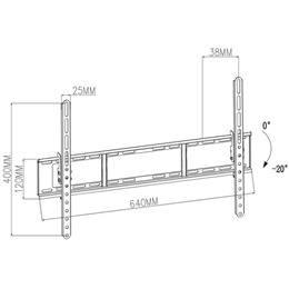 NEDIS TVWM1151BK fali TV/monitor tartó konzol (37"-70", dönthető, max. 35 kg, billenés 20°, VESA 100x100-600x400, fekete