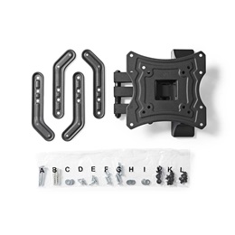 NEDIS TVWM1530BK fali TV/monitor tartó (23"-55", VESA 100x100-400x400, 30 kg, dönthető, forgatható, fekete)