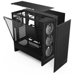 NZXT H5 Flow RGB (midi torony, ATX, ablakos, fekete)