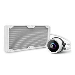 NZXT Kraken 240 RGB vízhűtés (240 mm, 2x120 mm ventilátor, 500-1800 RPM, PWM, LCD kijelző, fehér)