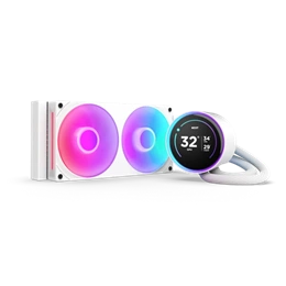 NZXT Kraken Elite 240 RGB V2 vízhűtés (240 mm, 2x 120 mm ventilátor, 500-2400 rpm, PWM, LCD kijelző, fehér)