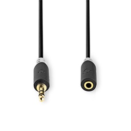 Nedis 3,5 mm sztereó audió kábel 2 m (3,5 mm apa / 3,5 mm anya, antracit)