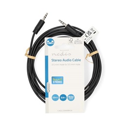 Nedis 3,5 mm sztereó audio kábel (3,5 mm dugó / 3,5 mm dugó, 3 m, fekete)