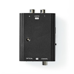 Nedis ACON2509BK digitális-analóg audio konverter (koax/Toslink bemenet, RCA analóg kimenet)