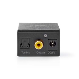 Nedis ACON2510BK digitális-analóg konverter (HDMI eARC átalakítás, 2× RCA kimenet, 3,5 mm analóg kimenet, digitális koax