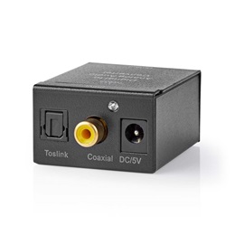 Nedis ACON2510BK digitális-analóg konverter (HDMI eARC átalakítás, 2× RCA kimenet, 3,5 mm analóg kimenet, digitális koax