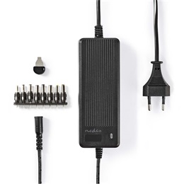 Nedis ACPA116 univerzális AC-DC tápegység (6-16 V, 60 W, 8 cserélhető tápdugó, 1,1 m kábel, fekete)