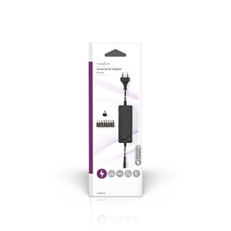 Nedis ACPA116 univerzális AC-DC tápegység (6-16 V, 60 W, 8 cserélhető tápdugó, 1,1 m kábel, fekete)