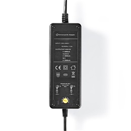 Nedis ACPA116 univerzális AC-DC tápegység (6-16 V, 60 W, 8 cserélhető tápdugó, 1,1 m kábel, fekete)