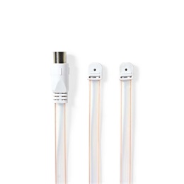 Nedis ANFM105ME FM szalagdipól antenna (IEC (koax) apa, 1,90 m, 50 Ohm, árnyékolatlan, fehér)