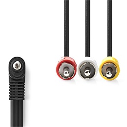Nedis AV kábel (3,5 mm jack / 3x RCA, 1 m)