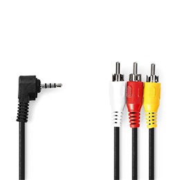 Nedis AV kábel (3,5 mm jack / 3x RCA, 1 m)