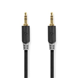 Nedis CABW22000AT30 sztereó audió kábel (3,5 mm dugó / 3,5 mm dugó, aranyozott, 3 m, antracit)