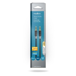 Nedis CABW22000AT30 sztereó audió kábel (3,5 mm dugó / 3,5 mm dugó, aranyozott, 3 m, antracit)