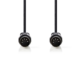 Nedis CAGL20000BK30 DIN audio kábel (DIN 5 tűs dugó, nikkelezett, 3 m)