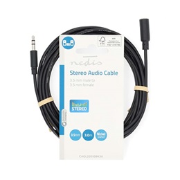 Nedis CAGL22050BK30 3,5 mm jack hosszabbító kábel (3,5 mm jack dugó / aljzat, 3 m)