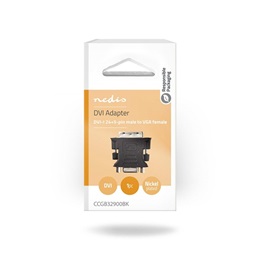 Nedis CCGB32900BK DVI-I - VGA adapter (DVI-I 24+5 dugó, VGA aljzat, egyenes, fekete)